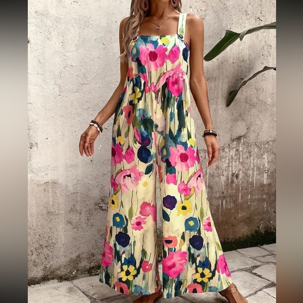 Floral Sleeveless Jumpsuit